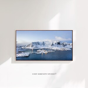 Frame Tv Digital Art | Samsung Tv Frame Art | Tv Frame Art Lake Painting |digital print wall art | lake landscape art | lake house Art decor