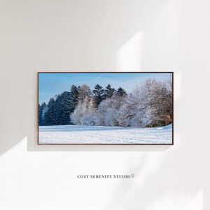 Frame Tv Art | Digital Art Frame Tv | Samsung Tv Frame Art Photography |  Snowy Tree Landscape Print | Winter View Art | Instant Download