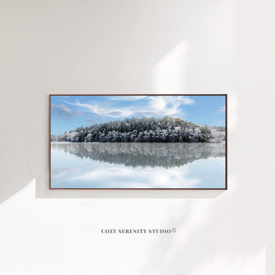 Frame Tv Digital Art Samsung Tv Frame Art Tv Frame Art Lake Painting