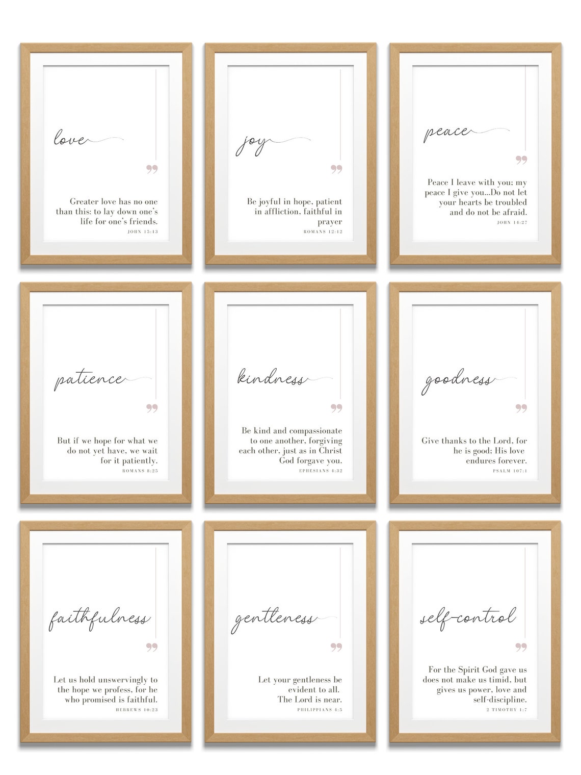 Fruit of the Spirit Wall Art Printable Posters white Galatians 5:22-23 ...