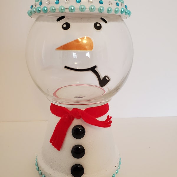 Snowman Candy Dish Etsy