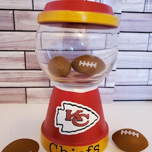 Kansas City Chiefs Candy Dish, Birthday Gift, Candy Bowl, Gumball Dish, Sports Team Dish, Game Room Decor, Centerpiece, Party Decoration