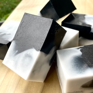 Black and White Soap, Barbershop Soap, Handmade Bar Soap, Exfoliating Soap, Aloe Soap, Goats Milk Soap