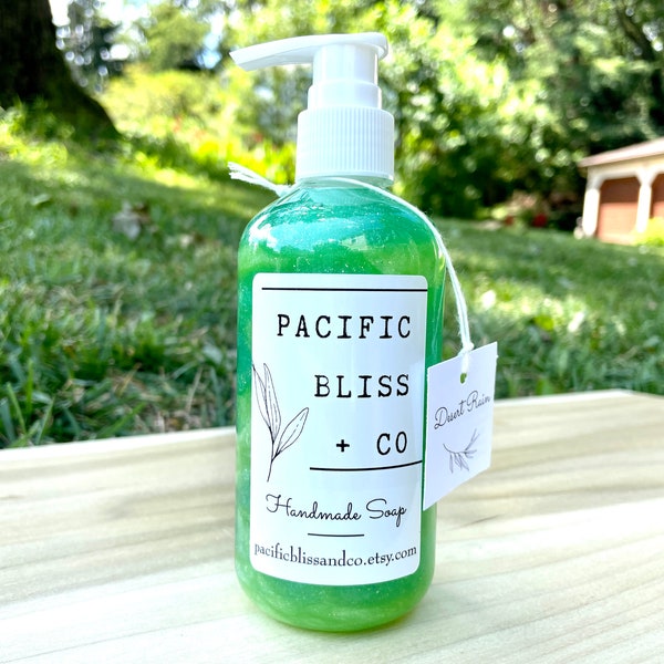 Desert Rain Soap, Handmade Liquid Soap, Green Liquid Soap, Succulent Body Wash, Layered Soap