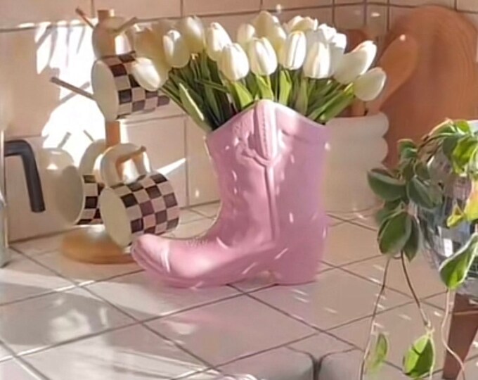 Cowboy Boot Vase Etsy