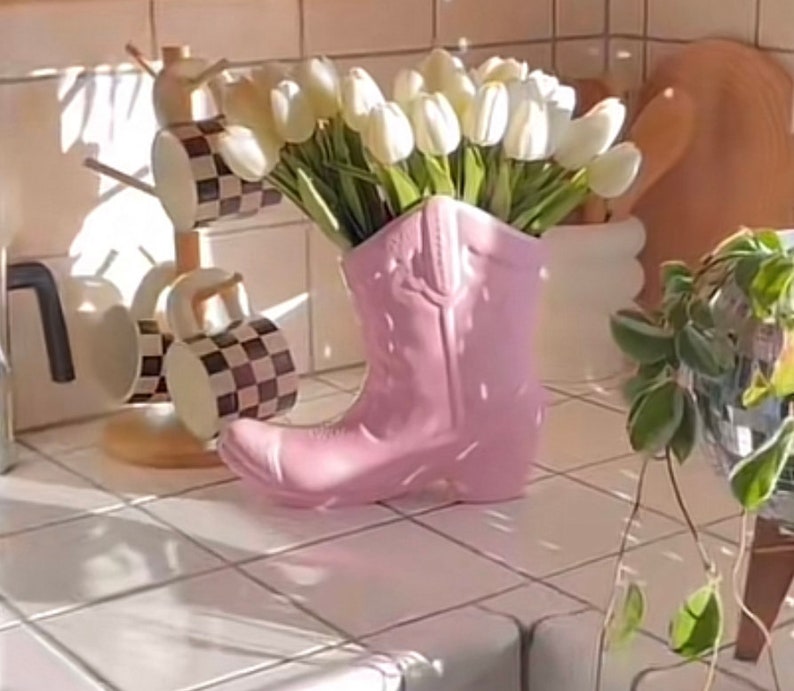 Cowboy Boot Vase