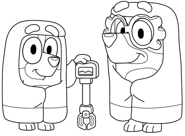 Bluey Printout Sheet for Colouring In - Etsy