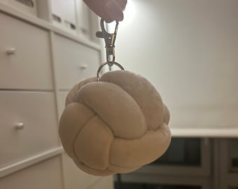 Velvet knot keychain