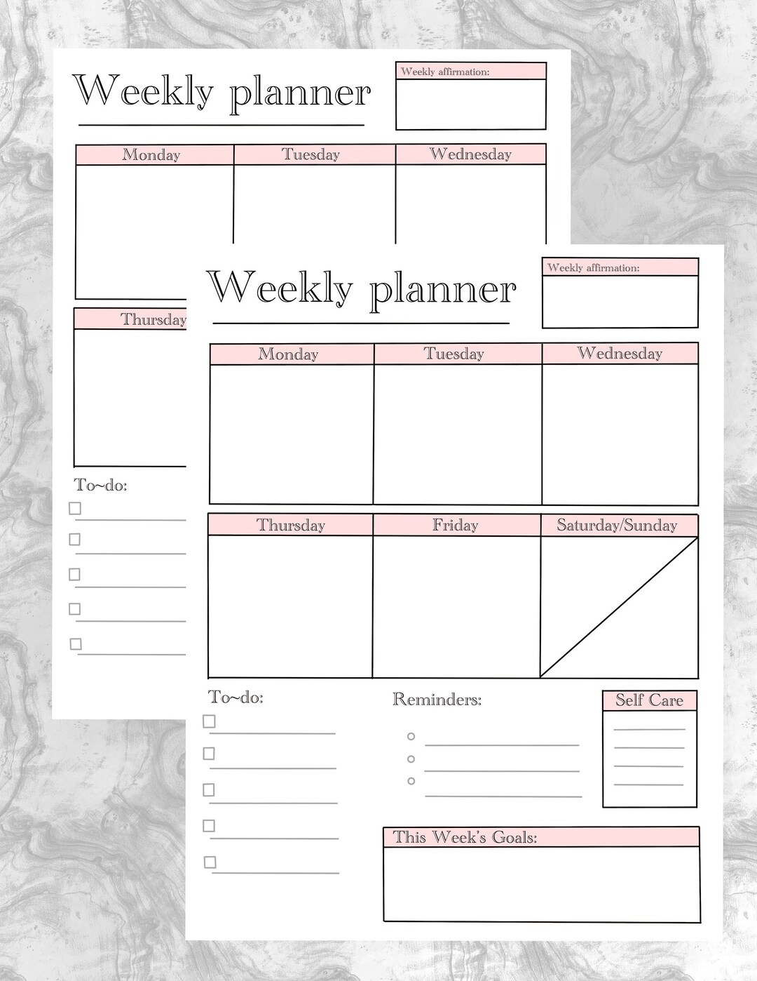Digital Print Planner Page, Printable Planner Page - Etsy