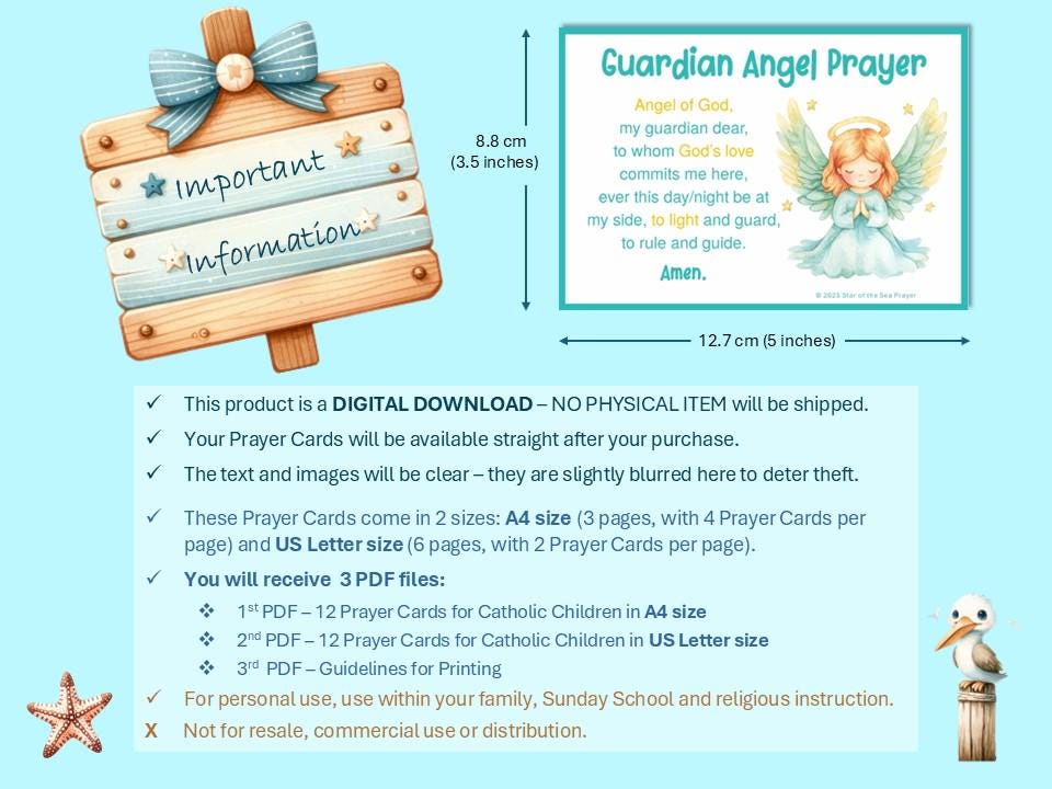 Catholic Prayers for Children, Catholic Prayercard Set, First Communion ...