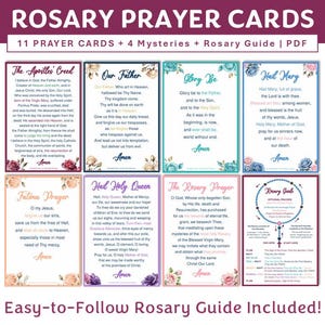 Oraciones del Rosario, Tarjetas de Oración Católicas Imprimibles, Cómo Rezar el Rosario