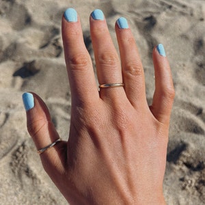 Gold Band, Thick Half Round Ring, 14k Gold Filled, Stacking Rings