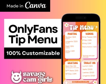 Onlyfans Tip Menu Template for Onlyfans Creators - Etsy
