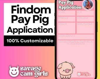 OnlyFans Findom Pay Pig Application Customizable Template for OnlyFans Dominatrix | OnlyFans Promo Fansly Fanvue