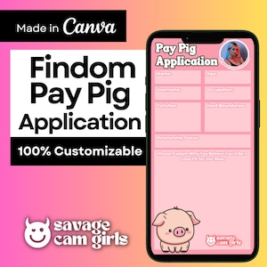 Plantilla personalizable de la aplicación OnlyFans Findom Pay Pig para dominatrix de OnlyFans / Promoción OnlyFans Fansly Fanvue