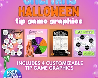 OnlyFans Halloween Tip Game Graphics: Editable Tip Games & Customizable Menu Templates for Solo OnlyFans Creators