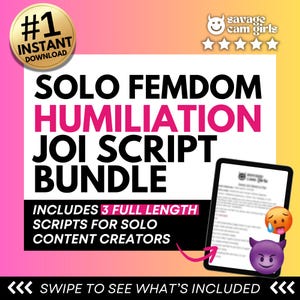 Femdom JOI Script Bundle for OnlyFans | Humiliation & Domination Scripts for Solo Creators