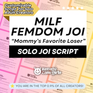Guión de JOI de Mamá Domme para Creadores Solistas / Guión de Femdom Dominatrix / Guión de OnlyFans con Juego de Rol de MILF para Fansly OnlyFans PPV
