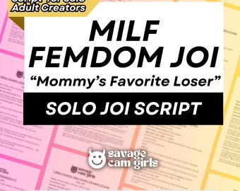 Guion JOI de Mamá Dominatrix para Creadores Solistas / Guion de Dominatrix Femdom / Guion de OnlyFans con Juego de Rol MILF para OnlyFans PPV de Fansly