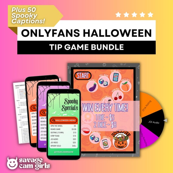 OnlyFans Tip Game Halloween Bundle with Caption Ideas for Solo Creators | October OnlyFans Tip Menu