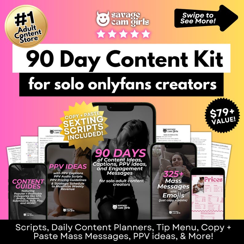 Only Fans Chatter Script 90 Day Onlyfans Content Idea Bundle for Solo Creators | With Mass ...