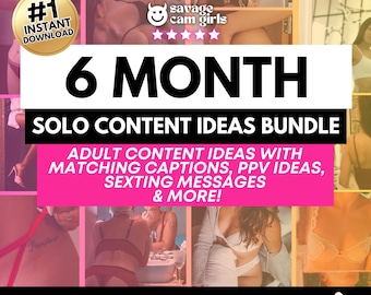 OnlyFans Content Calendar | 6 Month Planner with OnlyFans Ideas, PPV Content, Captions & Sexting Messages for Solo OnlyFans Creators