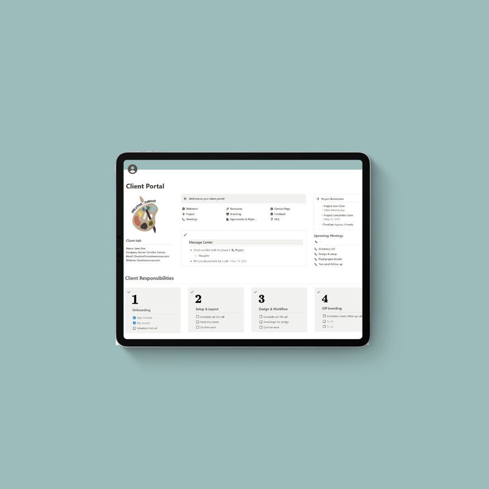 Client Portal - A Notion Template for Businesses - Etsy