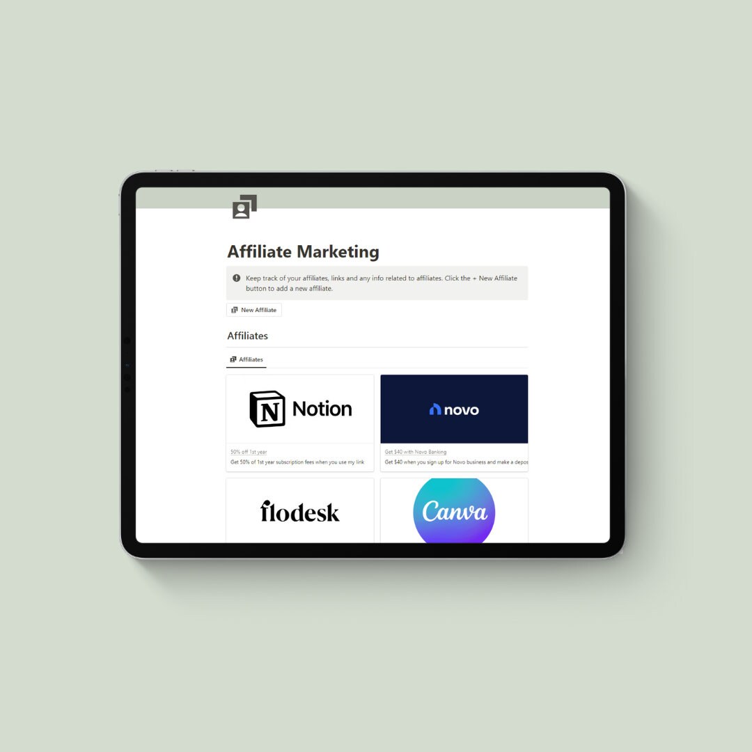 Affiliate Marketing Template - Etsy