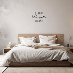 Bedroom Mockup, Master bedroom Wall Mockup, Blank Wall, Empty Wall Mockup, Minimalist Mockup, Empty Wall, Wall Mockup, Interior Mockup