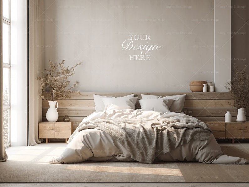 Bedroom Mockup, Master Bedroom Wall Mockup, Blank Wall, Empty Wall ...