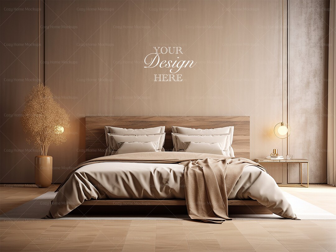 Bedroom Mockup, Master Bedroom Wall Mockup, Blank Wall, Empty Wall ...