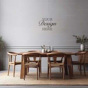 Dining Room Mockup, Blank Wall Mockup, Blank Wall, Empty Wall Mockup, Minimalist Mockup, Empty Wall Mockup, Interior, Dining Table Chairs