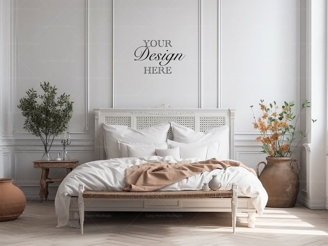 Bedroom Mockup, Master Bedroom Wall Mockup, Blank Wall, Empty Wall ...