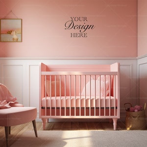 Nursery Blank Wall, Empty Wall Mockup, Minimalist Mockup, Baby Nursery Mockup, Empty Wall, Wall Mockup, Newborn Room, Kids Room, Girl Room