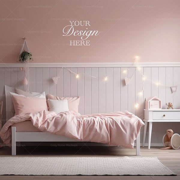 Kids Room Blank Wall, Blank Wall, Empty Wall Mockup, Minimalist Mockup, Child Bedroom Mockup, Empty Wall, Wall Mockup, Girl Room, Child Room