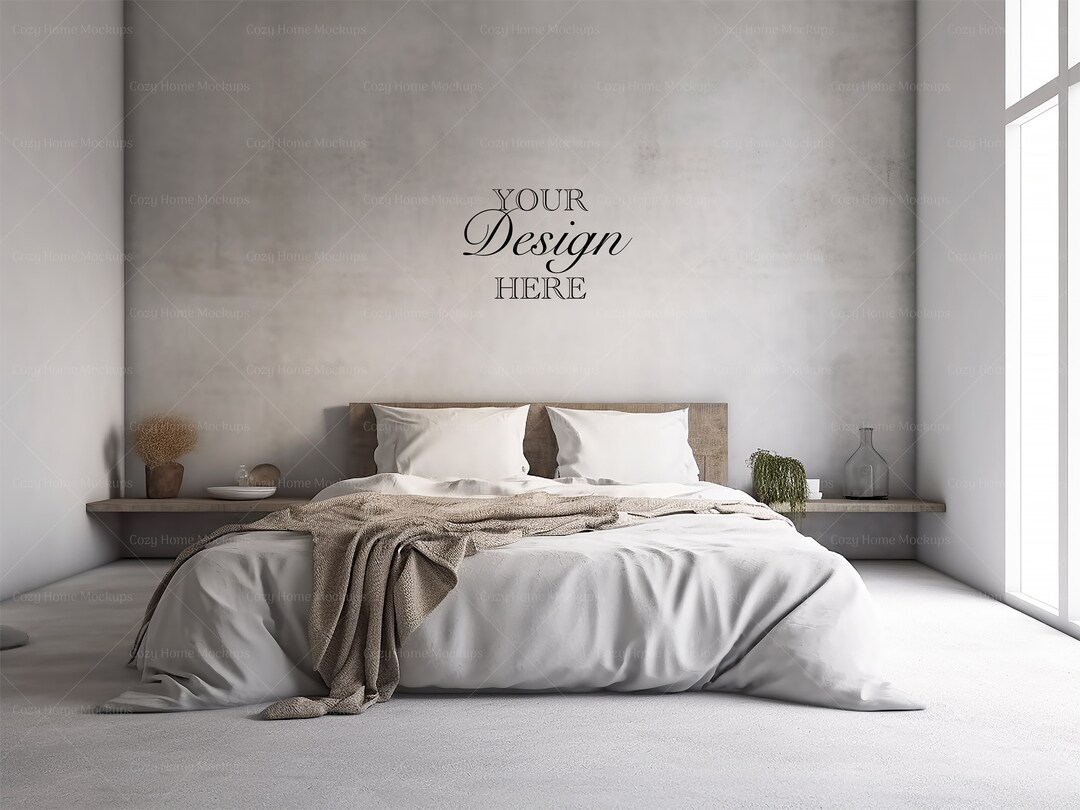 Bedroom Mockup, Master Bedroom Wall Mockup, Blank Wall, Empty Wall ...