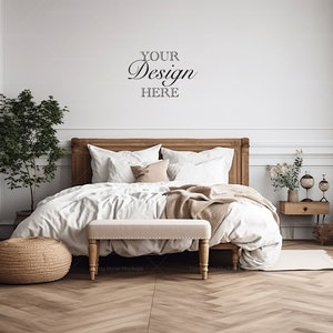 Bedroom Mockup, Master bedroom Wall Mockup, Blank Wall, Empty Wall Mockup, Minimalist Mockup, Empty Wall, Wall Mockup, Interior Mockup