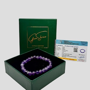 Amethyst Bracelet 8mm Crystal