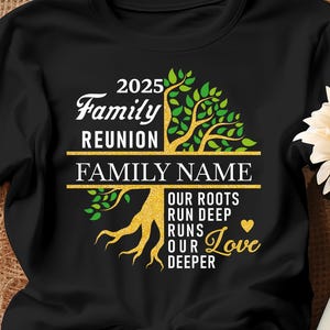 Our Roots Run Deep Shirt – Family Reunion Tee, Custom Family Name, Our Love Runs Deeper, Matching Keepsake, Tree Roots shirt, Family Gift