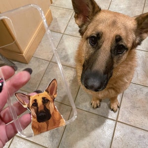 Benutzerdefinierte Haustier Gemälde Porträt Hund Katze Tier personalisierte benutzerdefinierte klar Telefon Abdeckung Fall für iPhone 15 14 13 12 Pro Max Samsung Galaxy S22