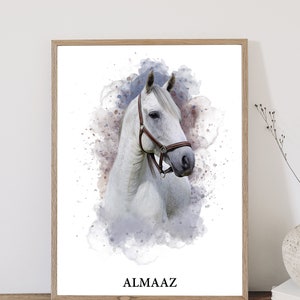 Watercolour Pet Portrait Painting from Photo, Watercolour Pet Drawing, horse dog cat gift, Pet Memorial Gift, Gift for Mum/Dad/Friend