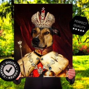 The Prince, Regal, Custom Dog Portrait, Pet Painting, Pet Portrait Royal, Renaissance Animal Painting, Funny Pet Lover Gift