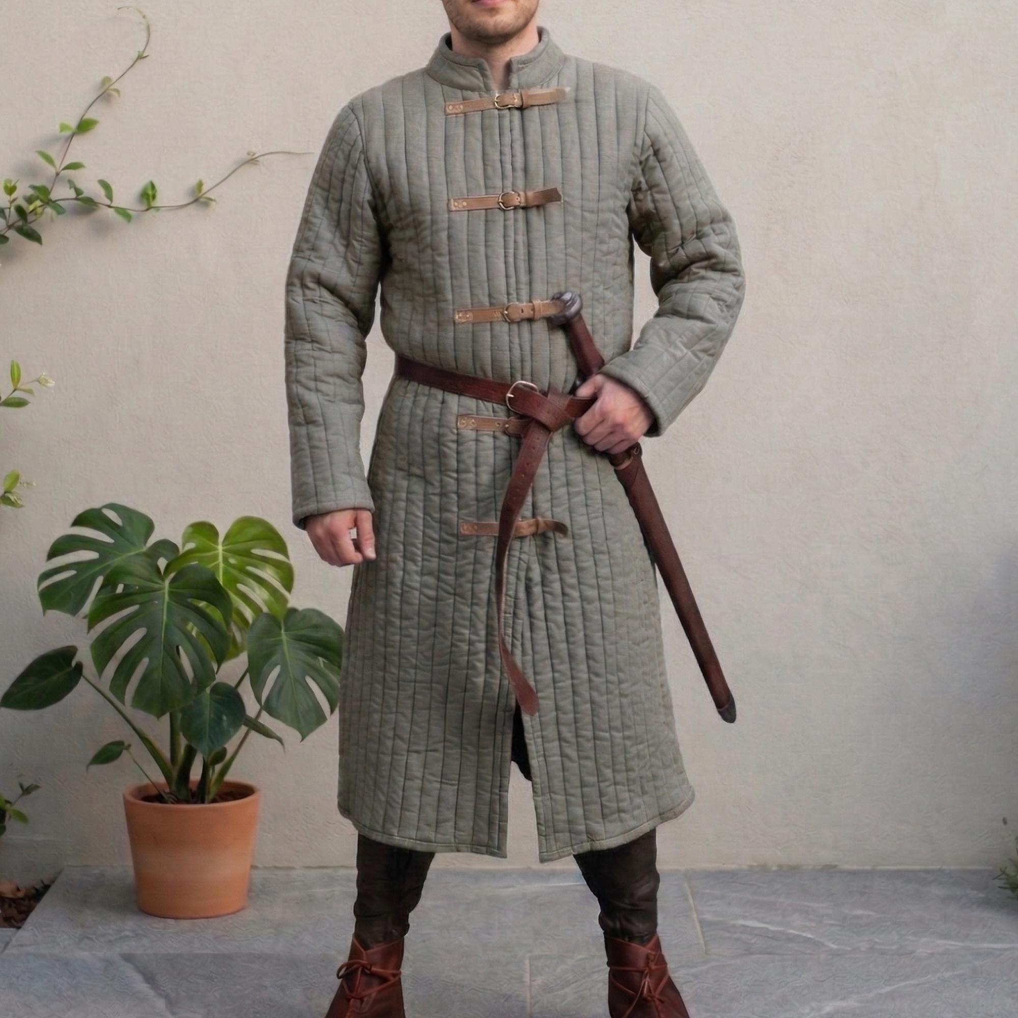 Renaissance Gambeson Jacket for Men, Medieval Padded Armor Tunic, Larp ...
