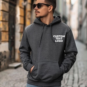 Custom Text Logo Hoodie, Custom Business Logo Hoodie, Personalized Company Sweatshirt, Your Logo Hoodie, Custom Text Unisex Hoodie for Team