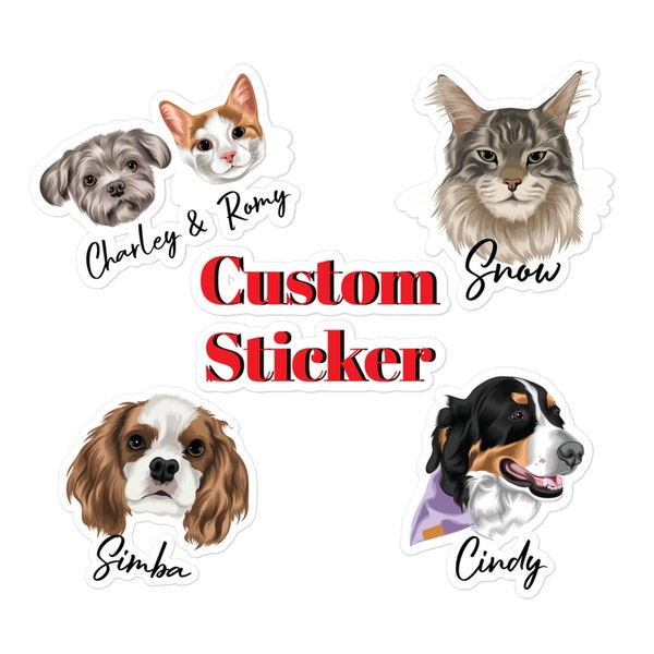 Custom Pet Stickers, Personalised Dog Stickers, Customised Cat Stickers, Kids Pet Meme Stickers, Premium Meme Waterproof Pet Stickers