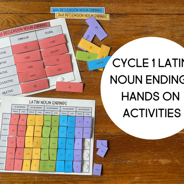 Latin Noun Endings Hands On Chart for Classical Conversations Cycle 1