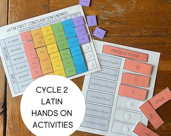 Latin 1st Conjugation Endings Hands On Chart for Classical Conversations Cycle 2
