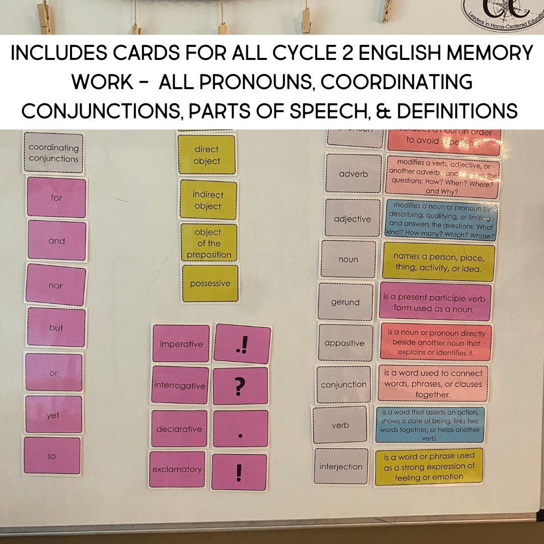 English Whiteboard Chart for Classical Conversations Cycle 2 - Etsy