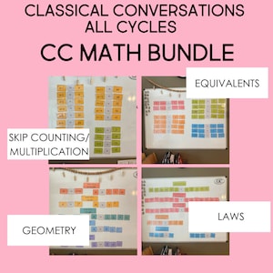 CC Mathe *PAKET* | Passende Aktivitäten für klassische Konversationen (Alle Zyklen) Multiplikation / Überspringen Zählen, Äquivalente, Geometrie, und Rechte