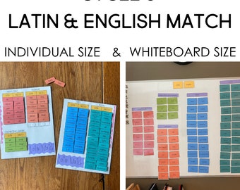 Latin Word Match Interactive Charts for Classical Conversations Cycle 3 (Large and Small)